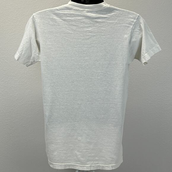 Vintage 80s Distressed Giant Panda Bear T Shirt Hand Painted White Tee S Small - Picture 3 of 14